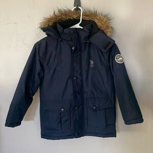 Boys Navy US Polo Association Jacket. Size 7.